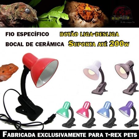 luminaria para lampada repteis